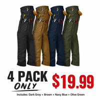 4 PACK ONLY $19.99  Includes:  Black+Brown+Olive Green+Navy Blue